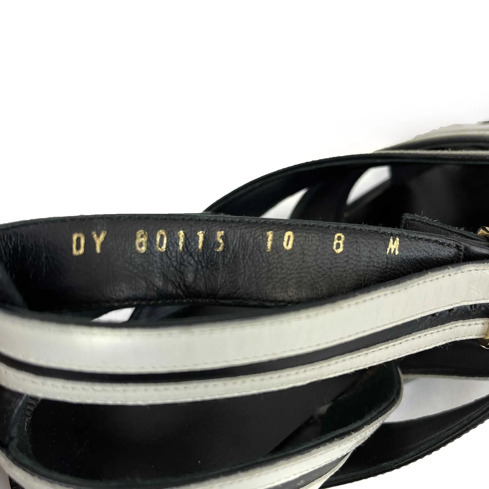 Salvatore Ferragamo - Black And White Ankle Strap Sandals - Size 8