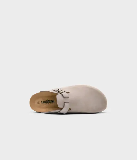 Sandgrens Toledo Closed-Toe Cork Sandal in Sandstone Beige