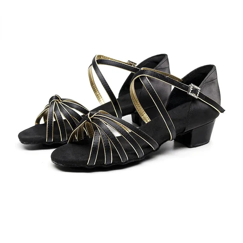 Sapatos De Danca Girl Dance Shoe Summer Kid High Heel Sandal Latin DanceShoe Soft Soled Square Dance Shoe Practice Dancing Shoe