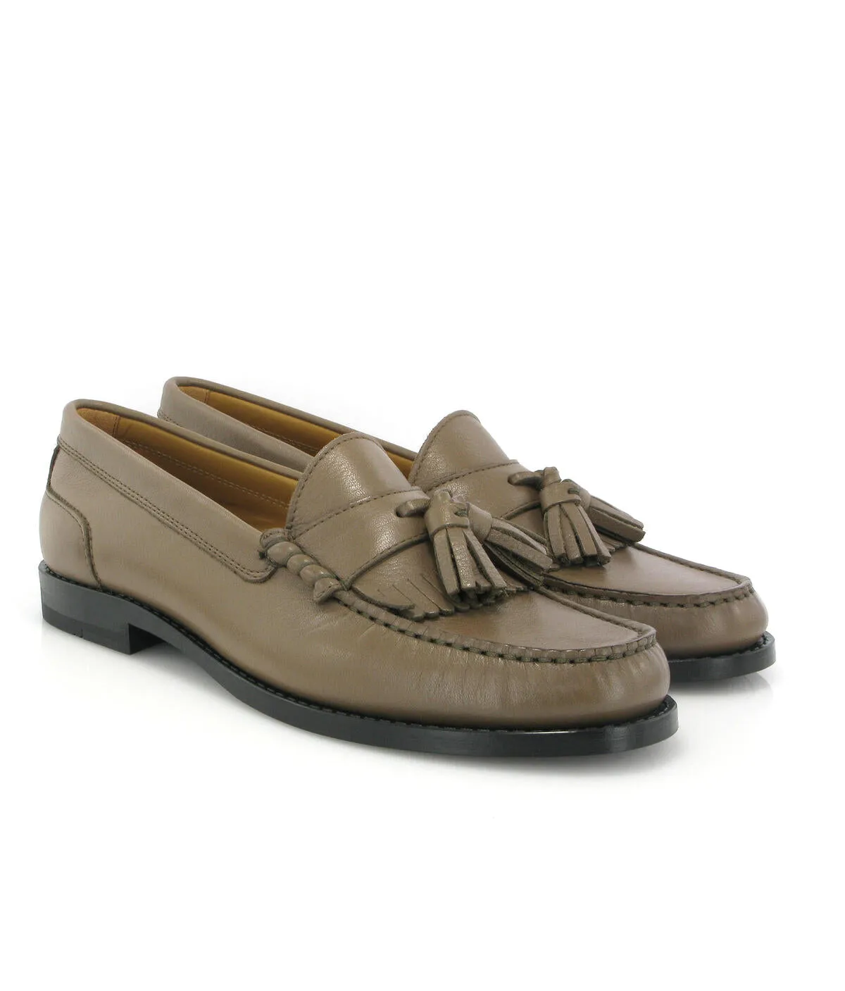 Sarah com borlas - nappa taupe