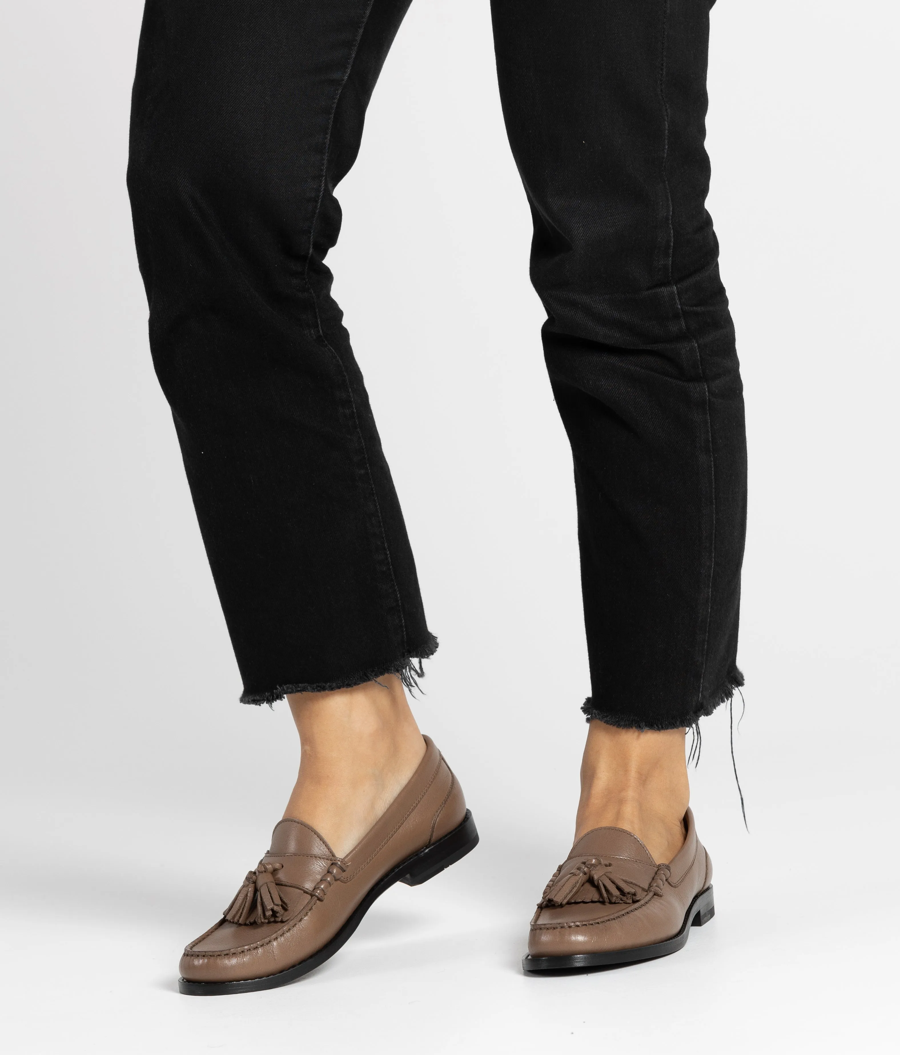 Sarah com borlas - nappa taupe