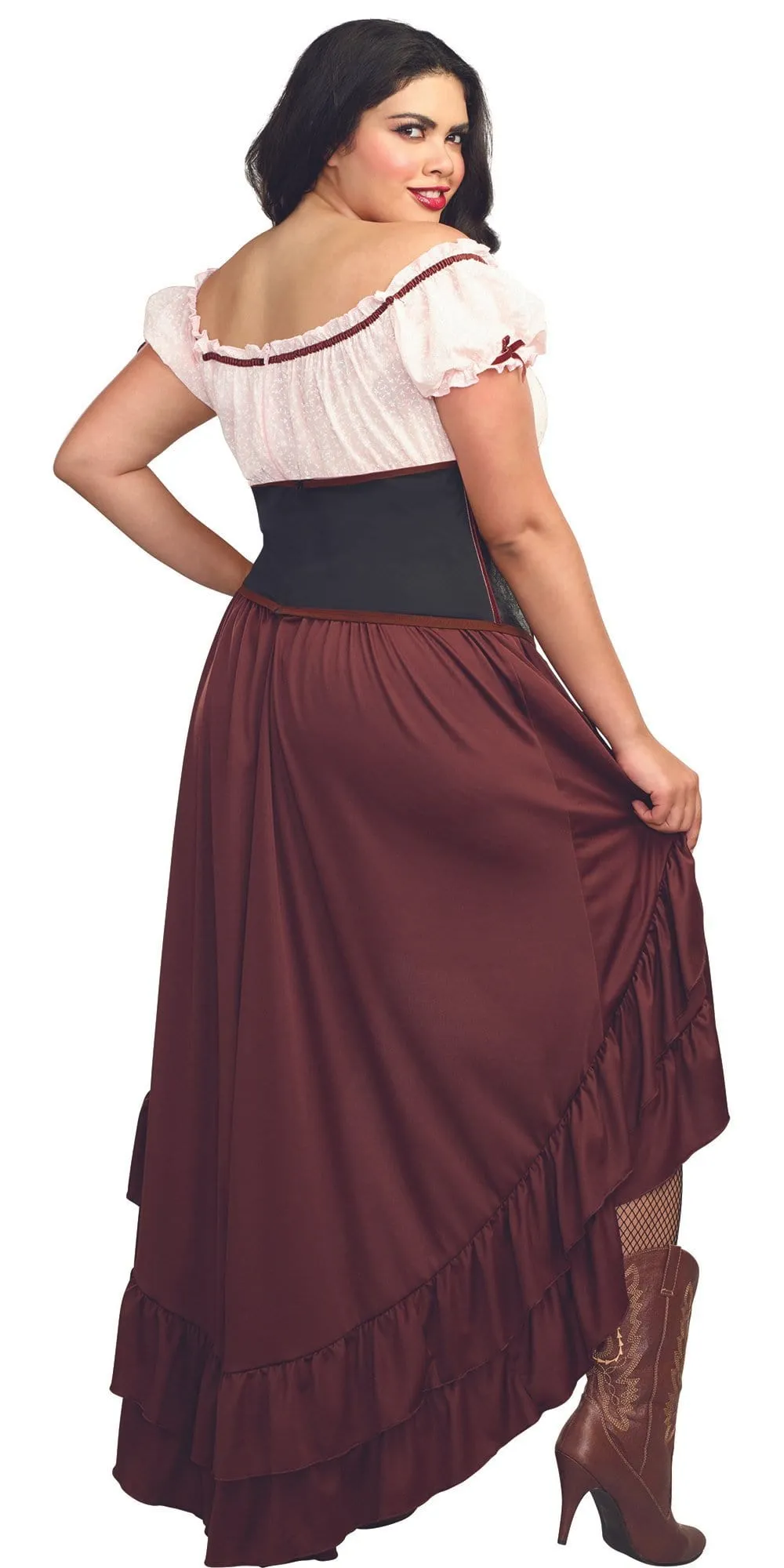 Sexy Plus Size Saloon Gal Wild West Women's Costume