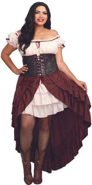 Sexy Plus Size Saloon Gal Wild West Women's Costume