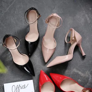 Small Feet Size 1 Ankle Strap Patent Heels GS358