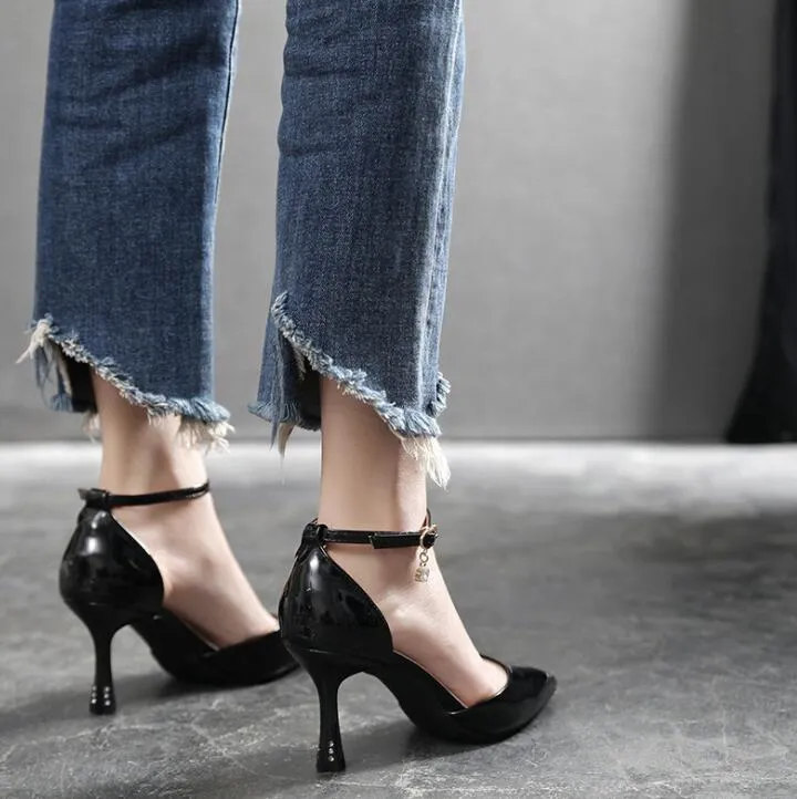 Small Feet Size 1 Ankle Strap Patent Heels GS358