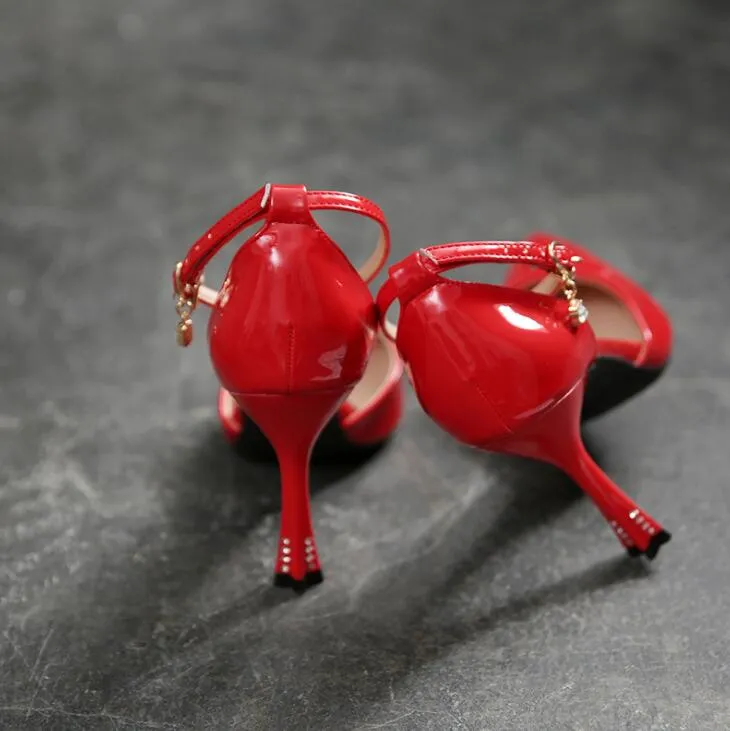 Small Feet Size 1 Ankle Strap Patent Heels GS358