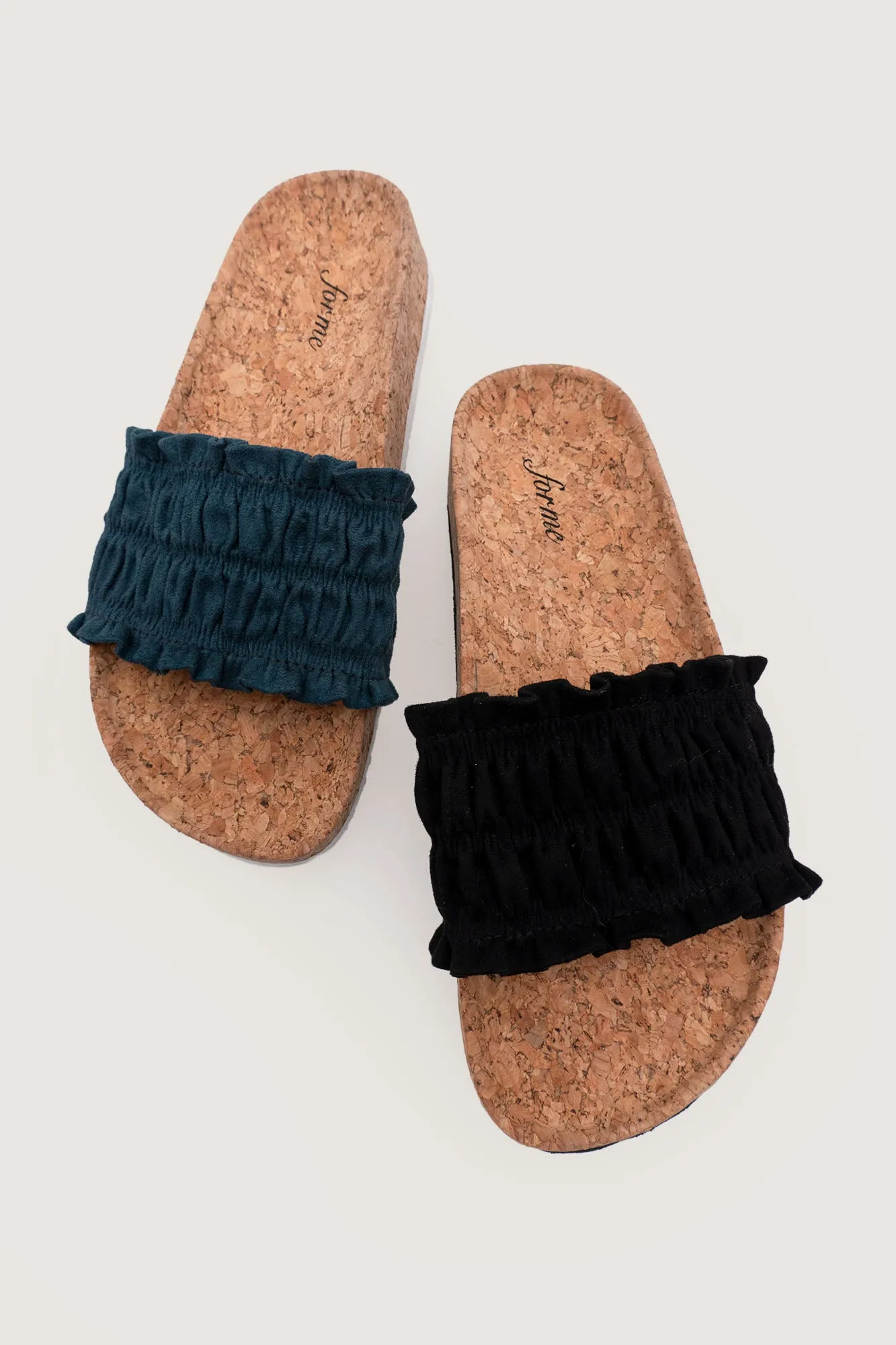 Smocked Cork Sliders