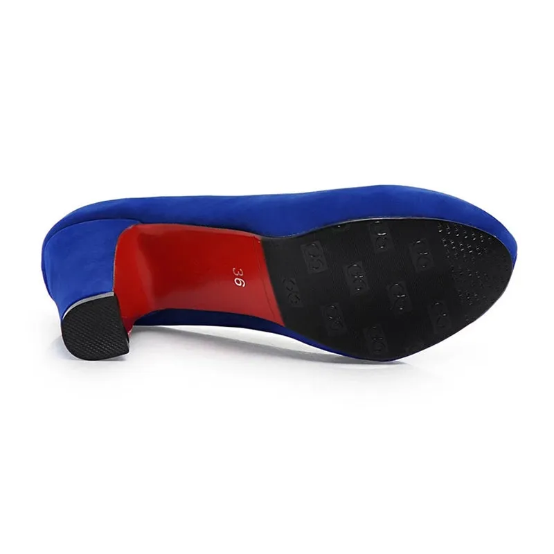 Solid Color Round Toe High Heels