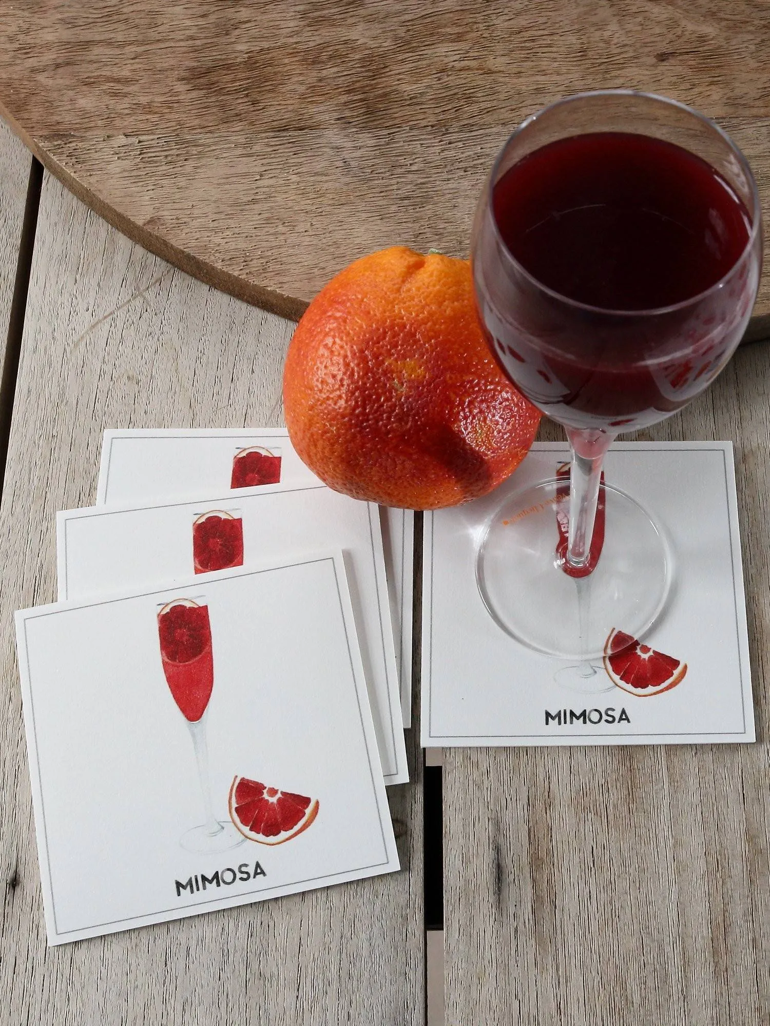 Sous-verres de vinyle / vinyl coasters - cocktail bellini