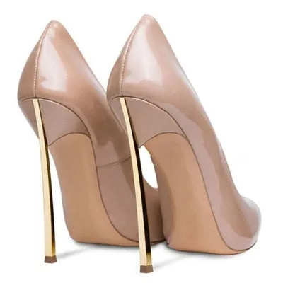 Spring pointed metal heel banquet dress women wedding shoes