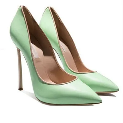 Spring pointed metal heel banquet dress women wedding shoes