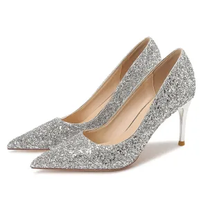 Stunning Sequin Women's High Heels Wedding Shoes