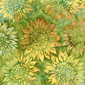 Summer Flowers Batiks Grass