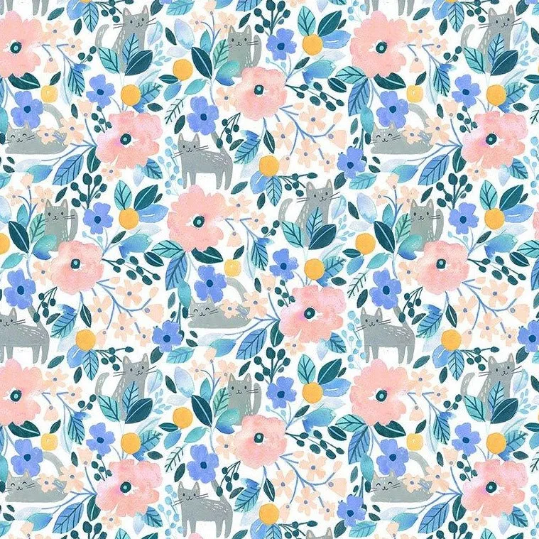 Summer Lovin Kitty Floral in Mutli by Clara Jean