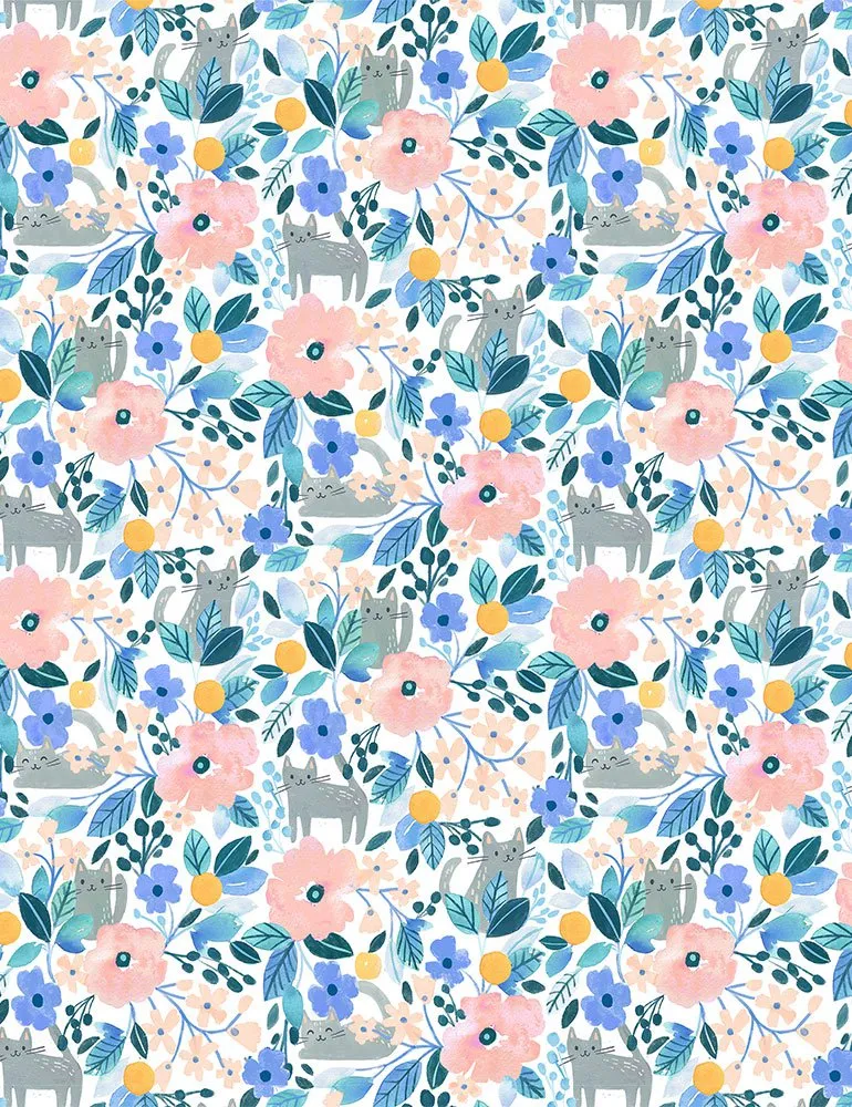 Summer Lovin Kitty Floral in Mutli by Clara Jean