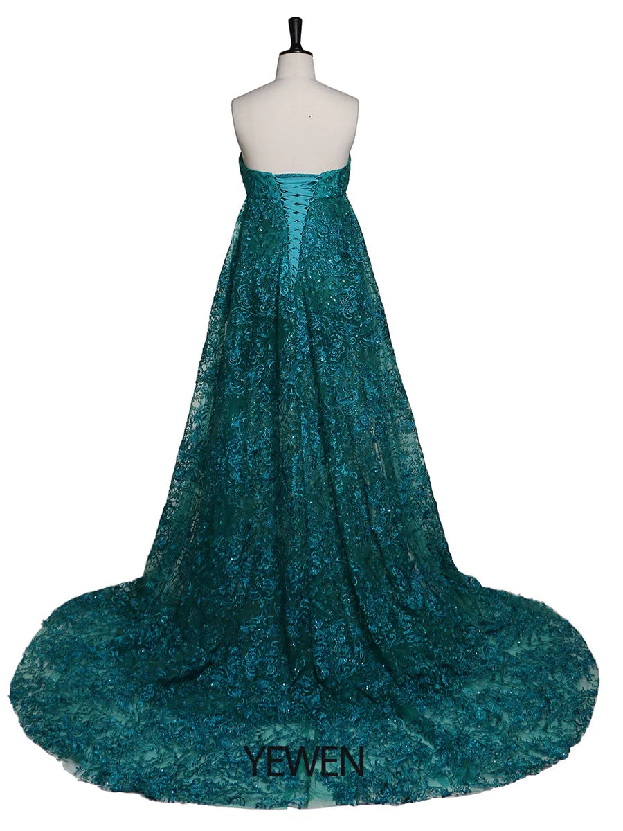Sweetheart Neck Mermaid Evening Dress Lace Party Dress for Photography Elegant Maternity Dress for Baby Shower