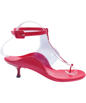Tamara Mellon Red Leather T-strap Sandals UK 6