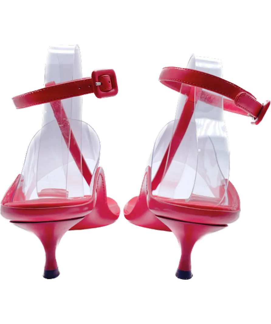 Tamara Mellon Red Leather T-strap Sandals UK 6