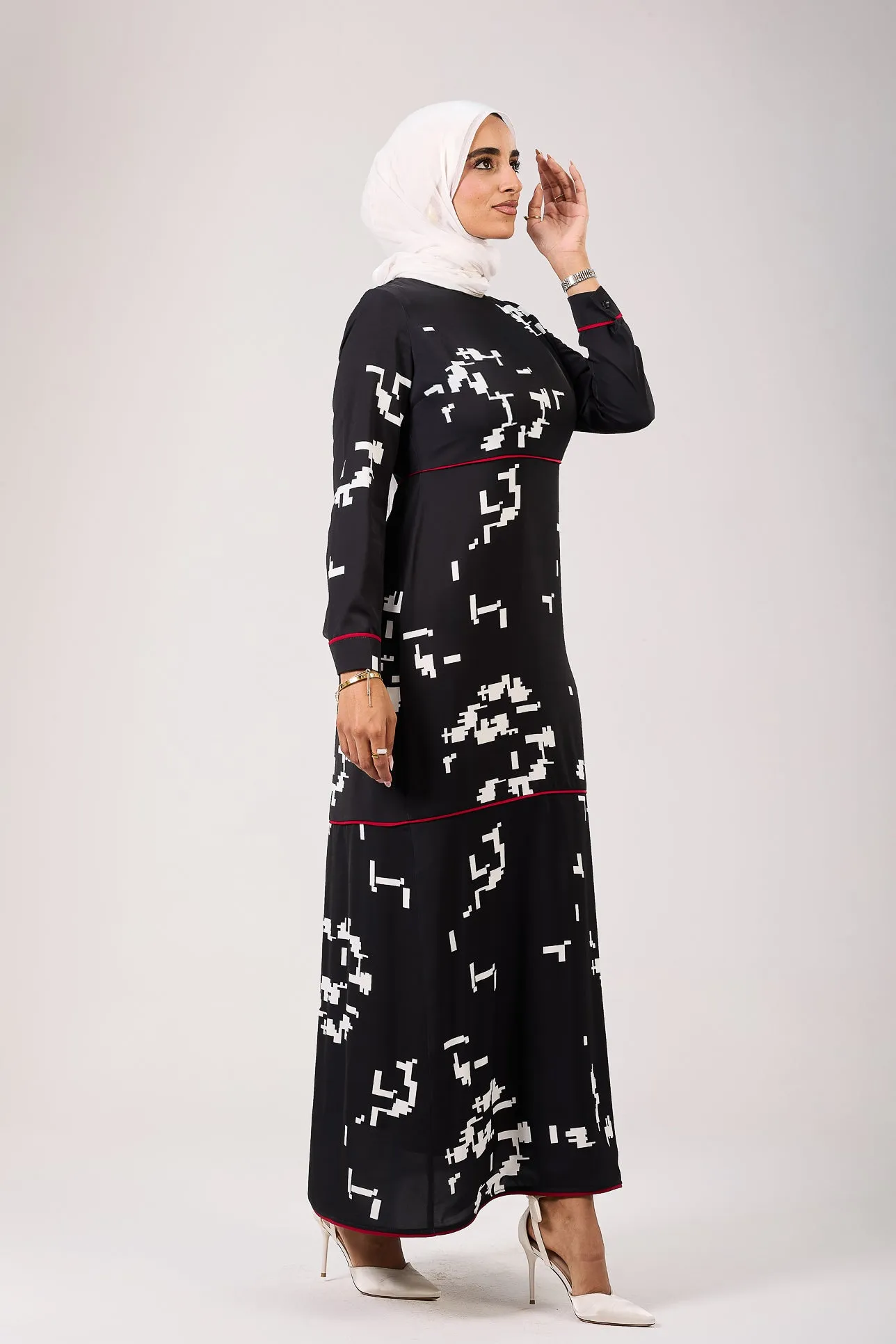 Tharwat Pixel Noir Modesty Dress