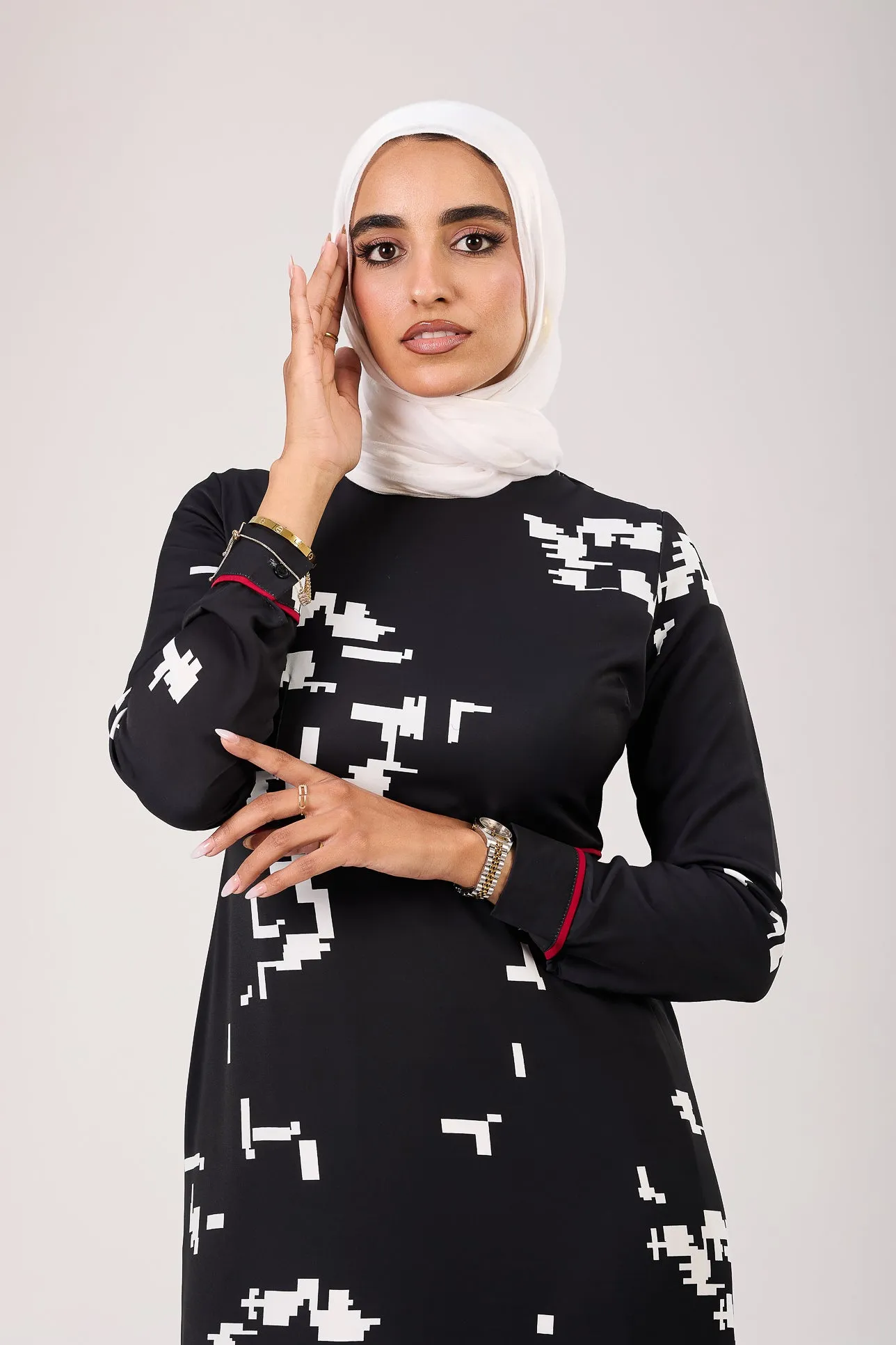 Tharwat Pixel Noir Modesty Dress