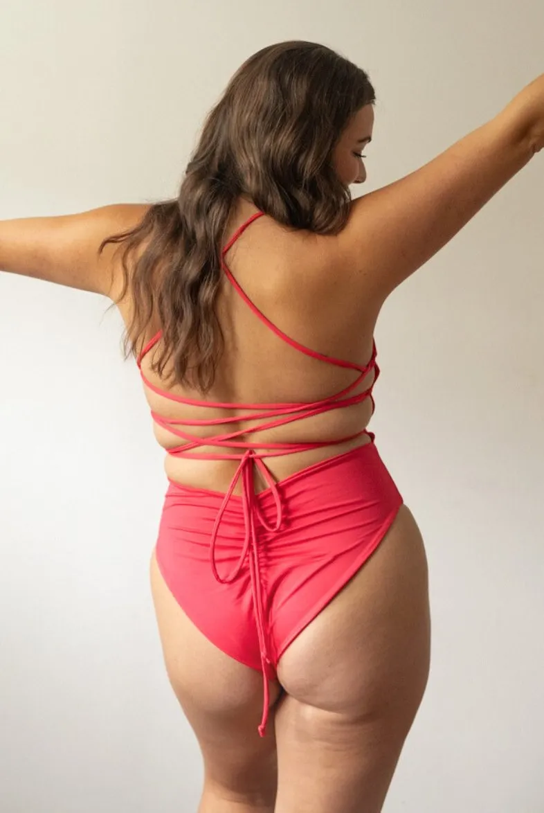 The Corset One Piece - Fuego Pink