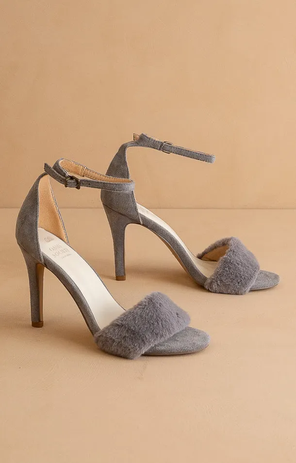 The Hadley | Grey Feather Heels