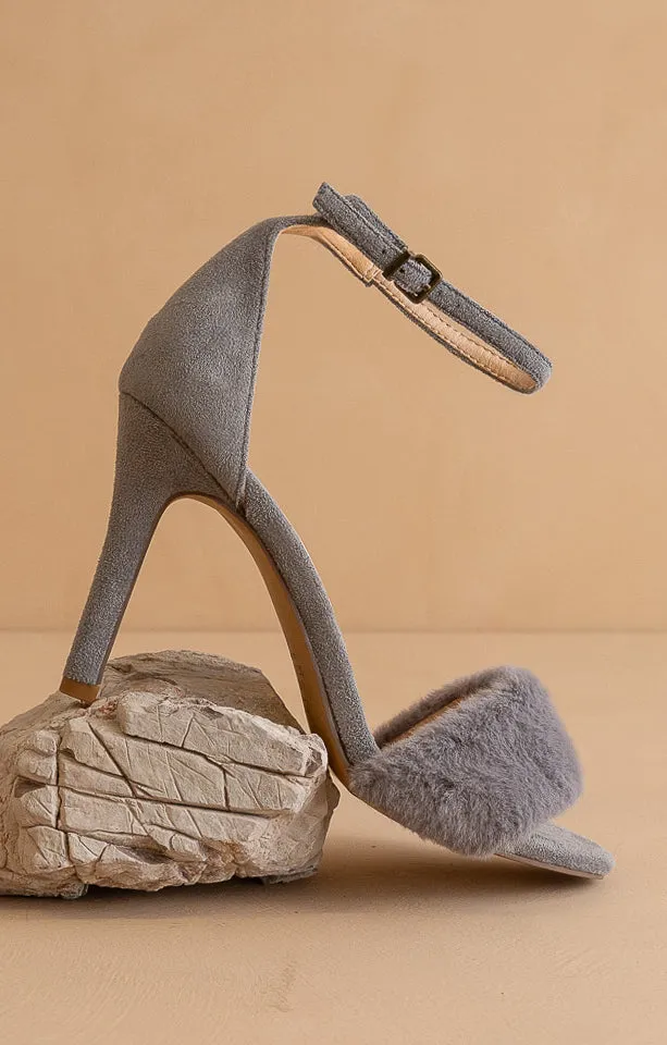 The Hadley | Grey Feather Heels
