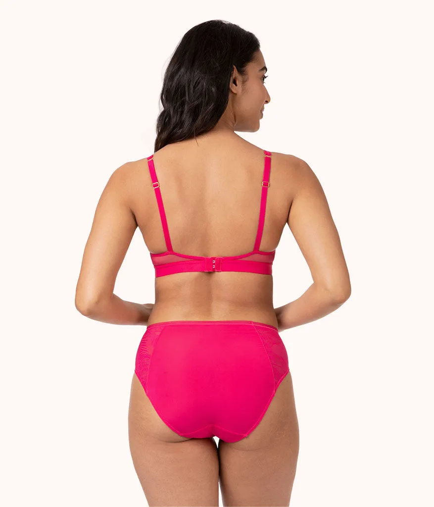The Smooth Lace High Waist Bikini: Magenta