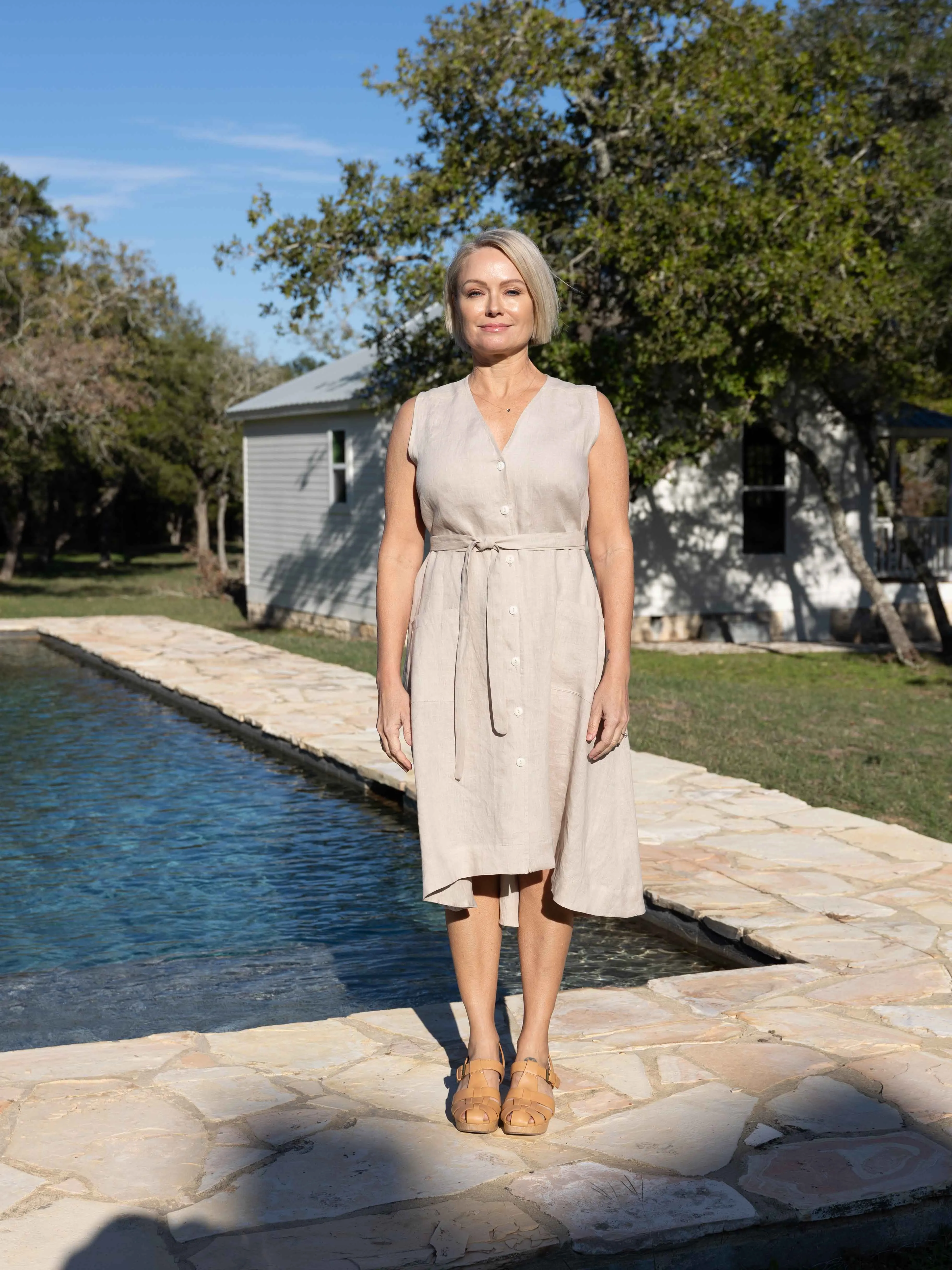 The Stella Dress in Sandstone