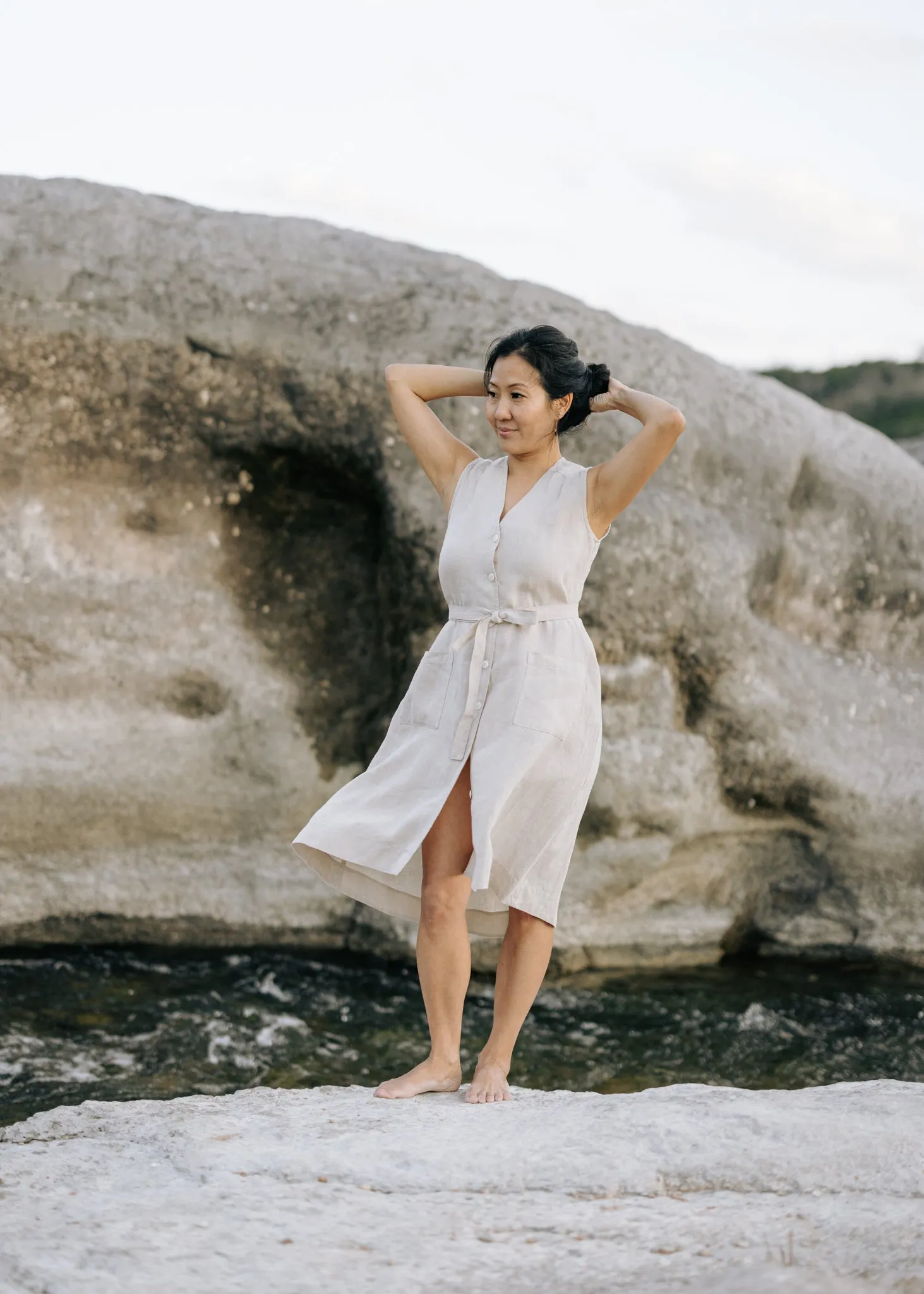 The Stella Dress in Sandstone