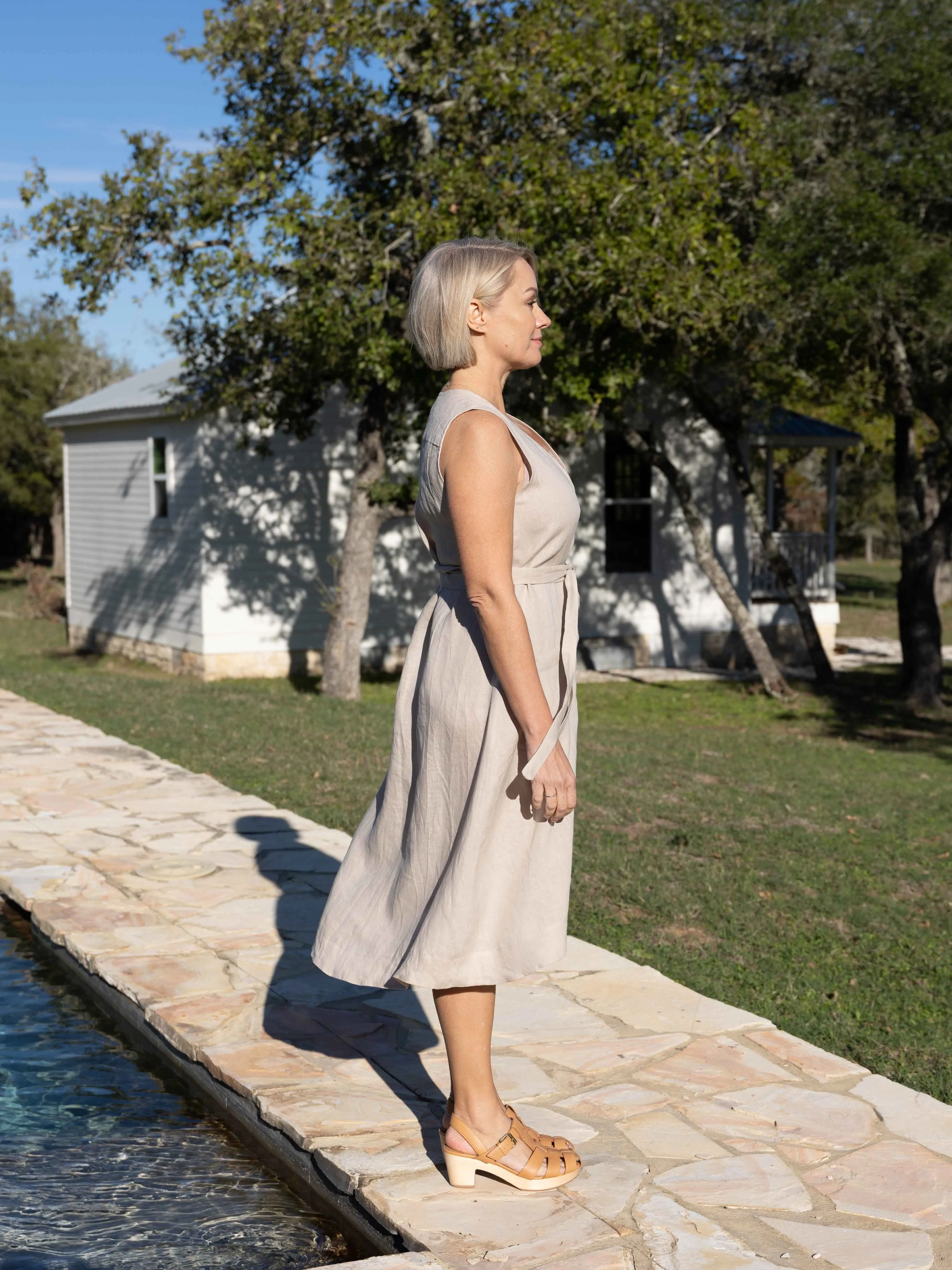 The Stella Dress in Sandstone