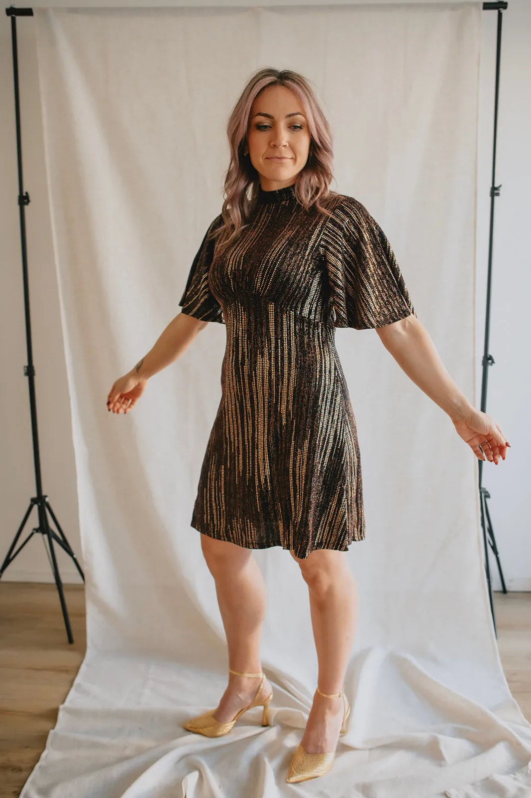 The Suki Metallic Sparkle Mini Dress