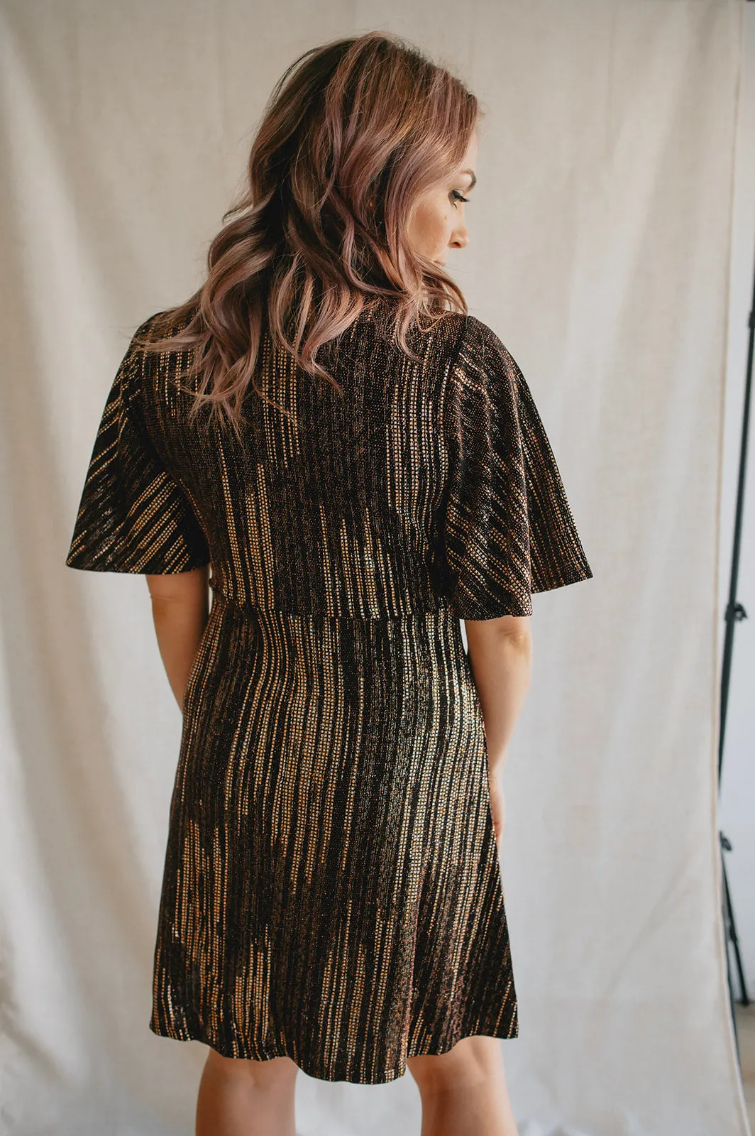 The Suki Metallic Sparkle Mini Dress