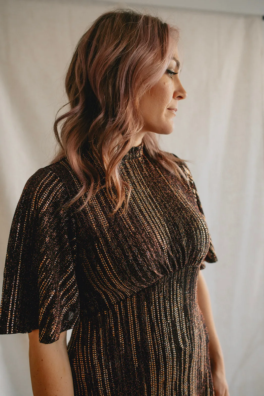 The Suki Metallic Sparkle Mini Dress