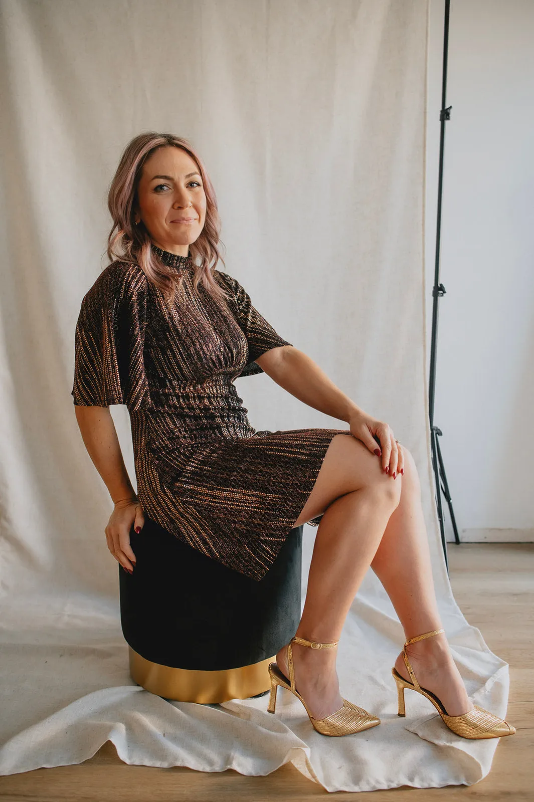 The Suki Metallic Sparkle Mini Dress