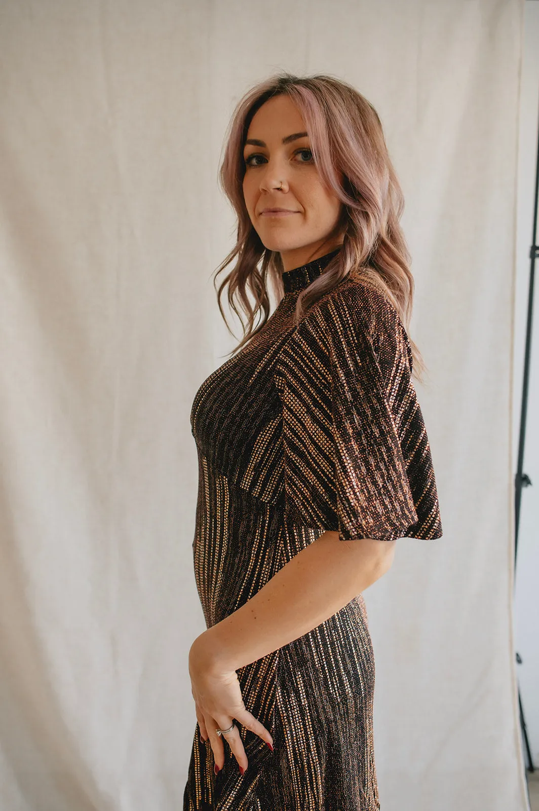 The Suki Metallic Sparkle Mini Dress