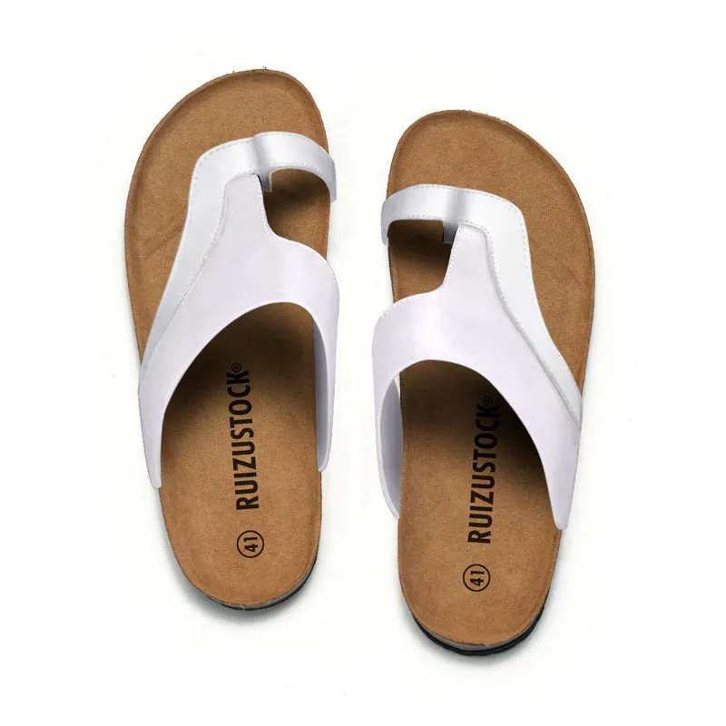 Trendy Men’s Cork Sandals with Rubber Sole for Beach and Casual Wear