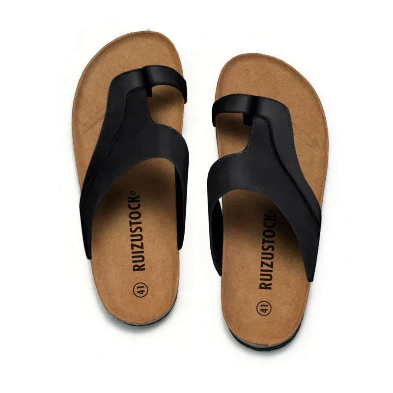 Trendy Men’s Cork Sandals with Rubber Sole for Beach and Casual Wear