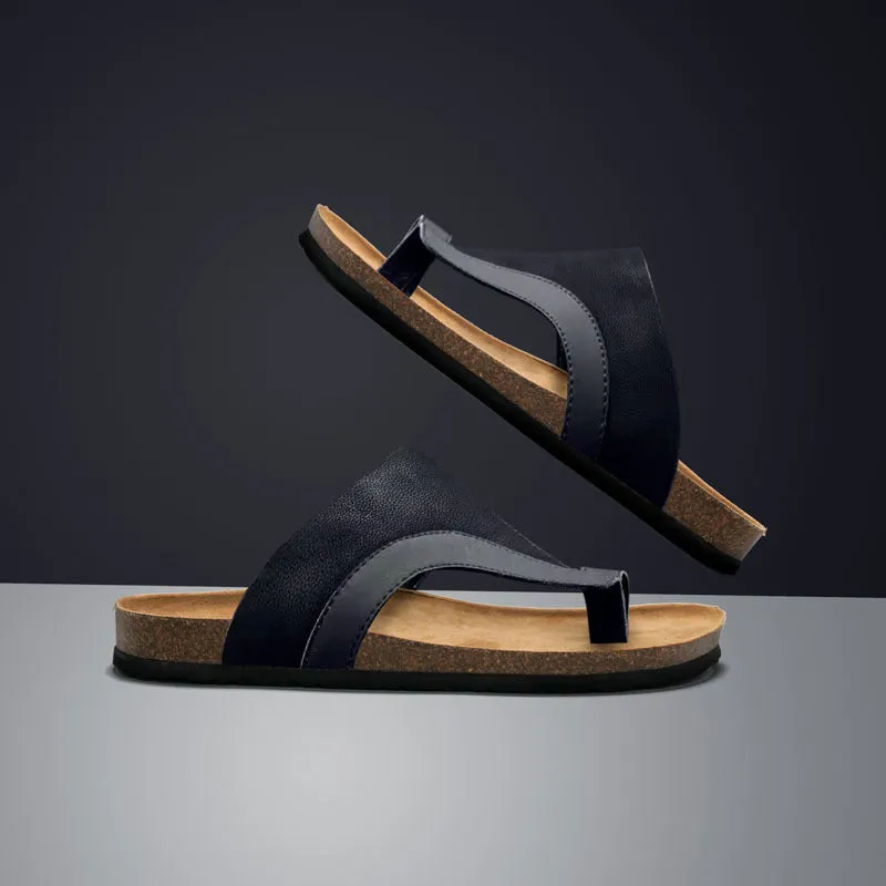 Trendy Men’s Cork Sandals with Rubber Sole for Beach and Casual Wear
