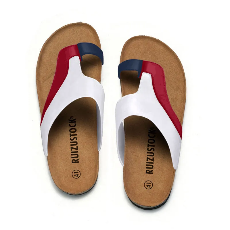 Trendy Men’s Cork Sandals with Rubber Sole for Beach and Casual Wear