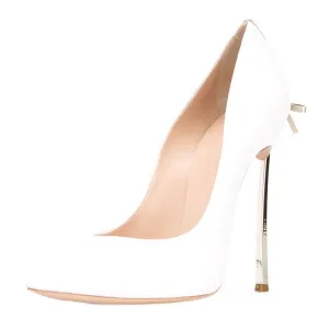 Tucomosi Women Wedding Shoes Point Toe Stiletto with Bow