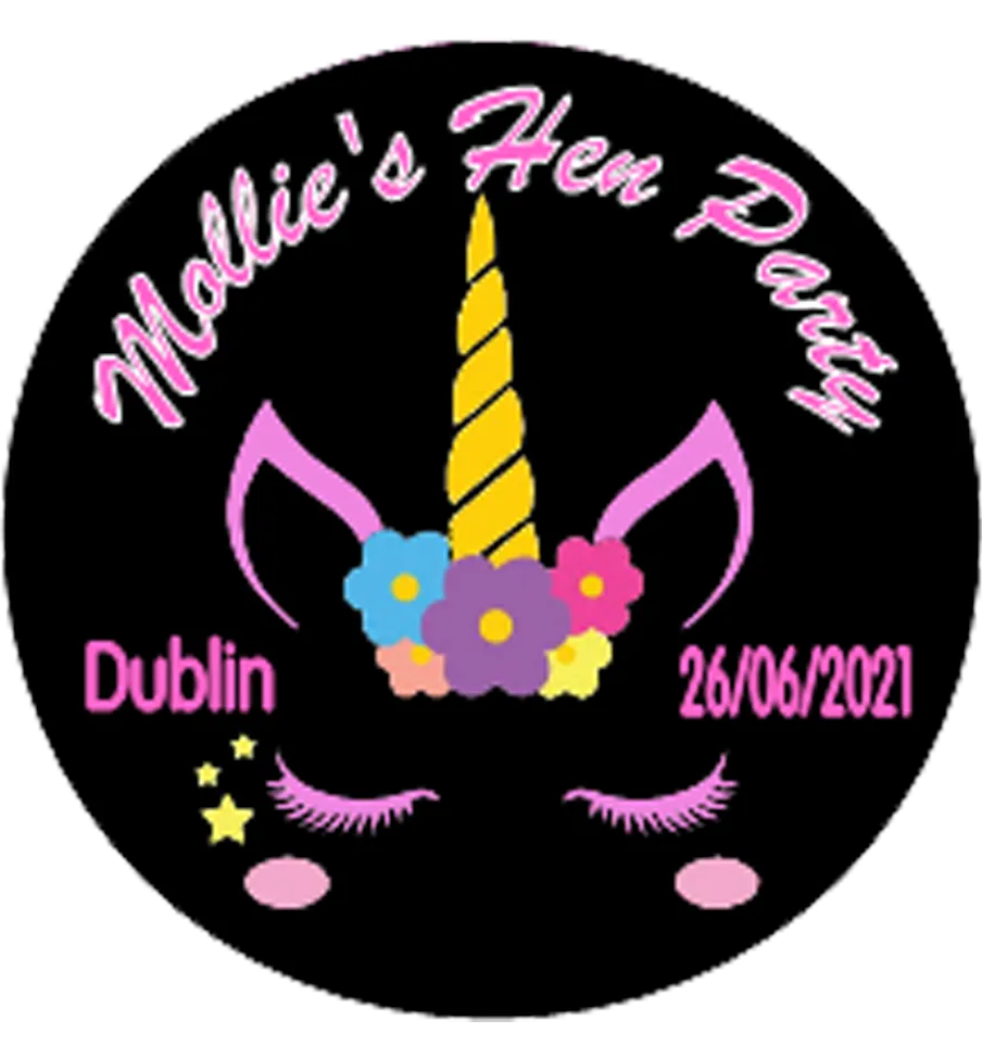 'Unicorn' Theme Personalised Hen Party Badge
