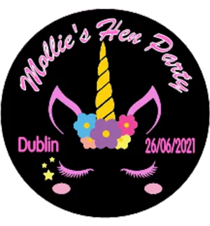 'Unicorn' Theme Personalised Hen Party Badge