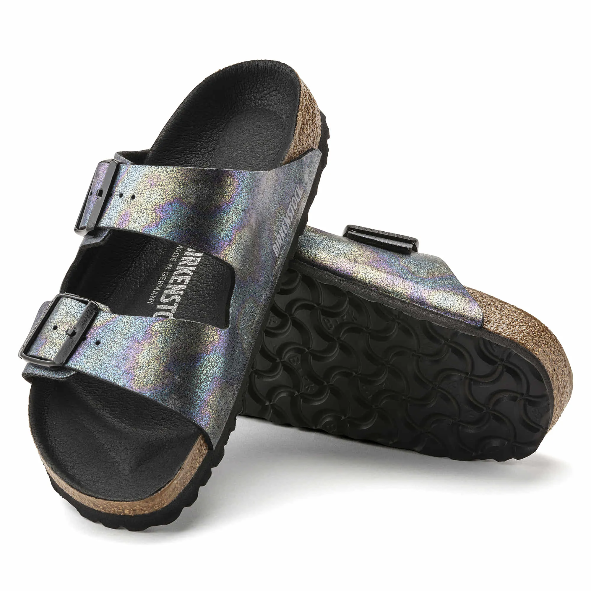 UNISEX BIRKENSTOCK ARIZONA VEGAN MICROFIBER | IRIDESCENT BLACK