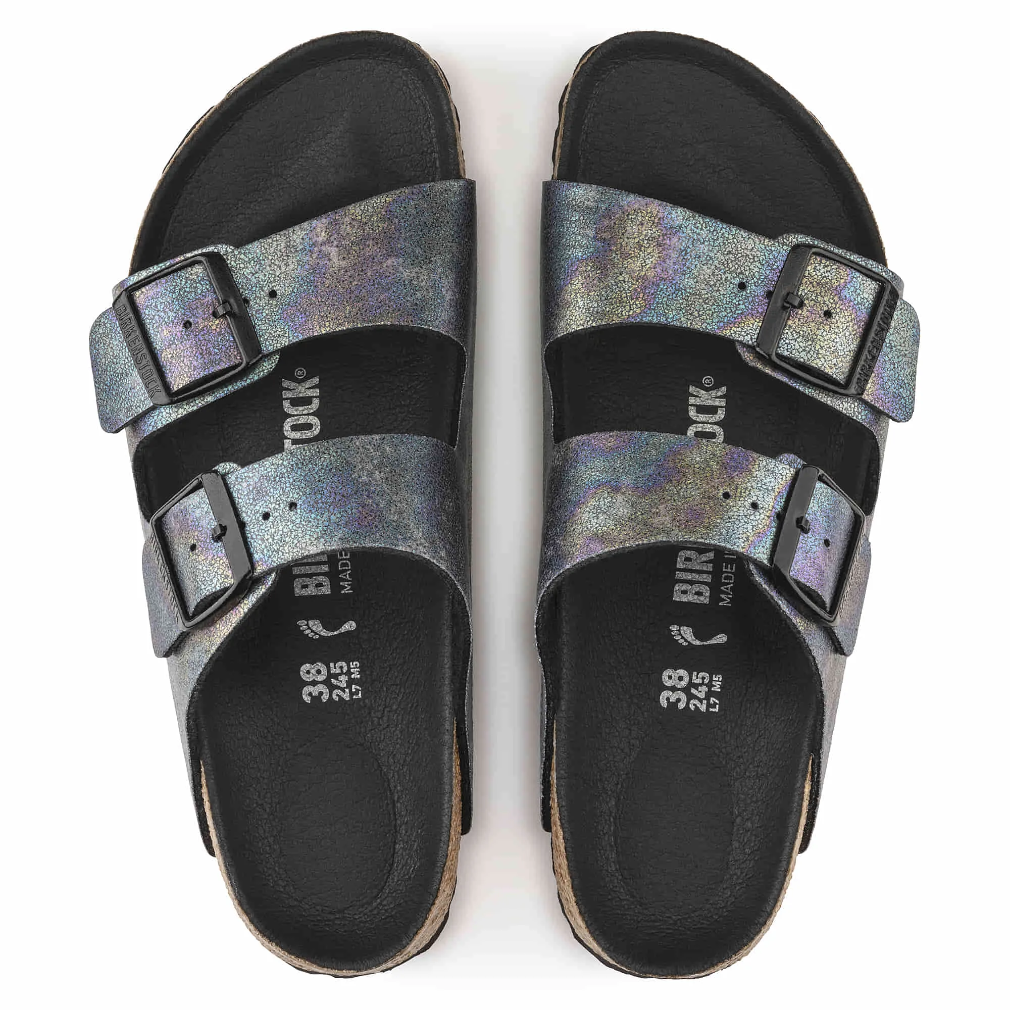 UNISEX BIRKENSTOCK ARIZONA VEGAN MICROFIBER | IRIDESCENT BLACK