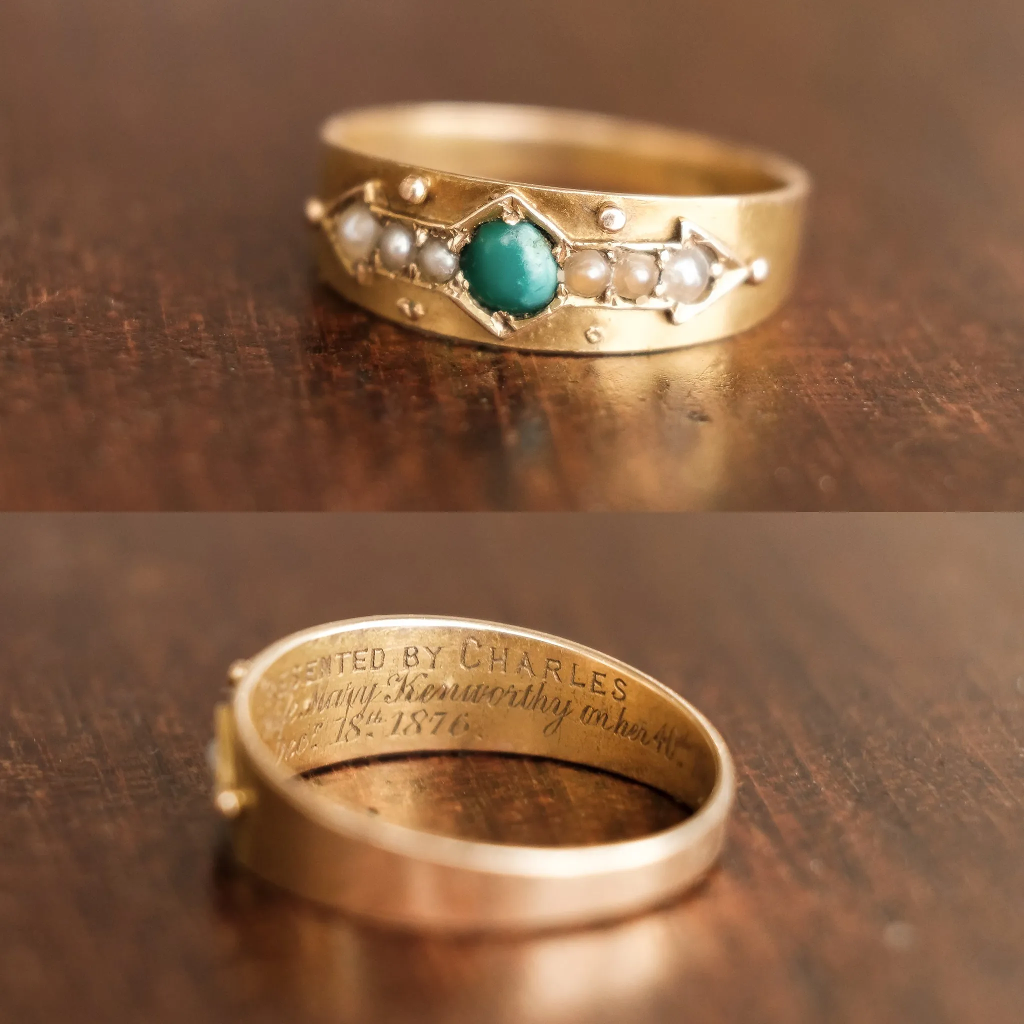 Victorian Turquoise & Pearl Sentimental Band