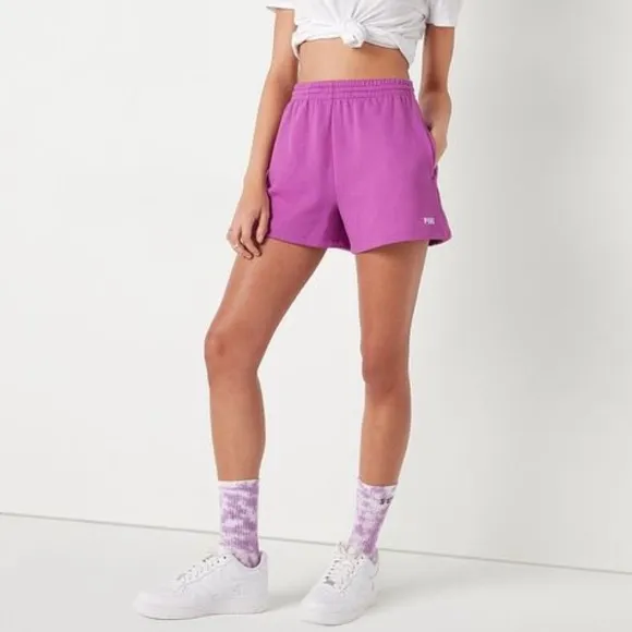 VS VICTORIAS SECRET PINK CAMPUS SWEAT SHORT HOUSE PARTY PURPLE XL