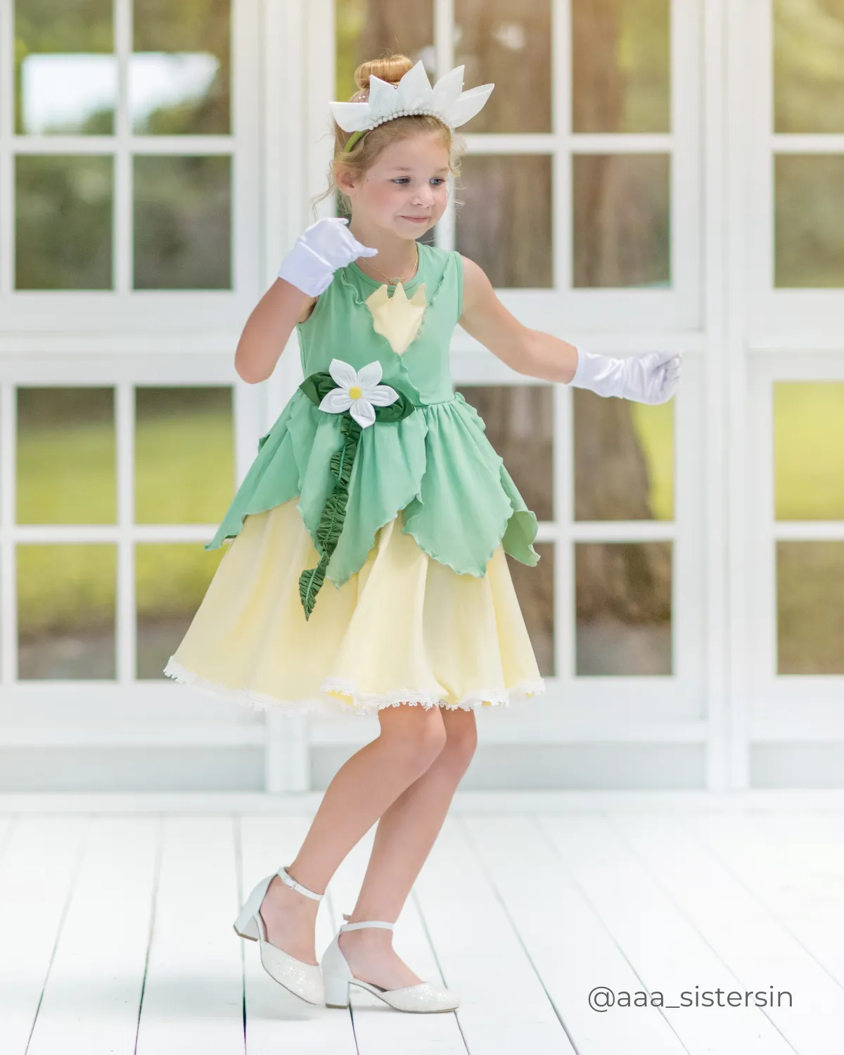 White Rock Glitter Kids Block Heel