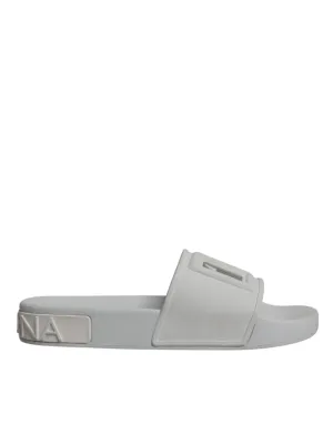 White Rubber Slides Sandals Beachwear Shoes