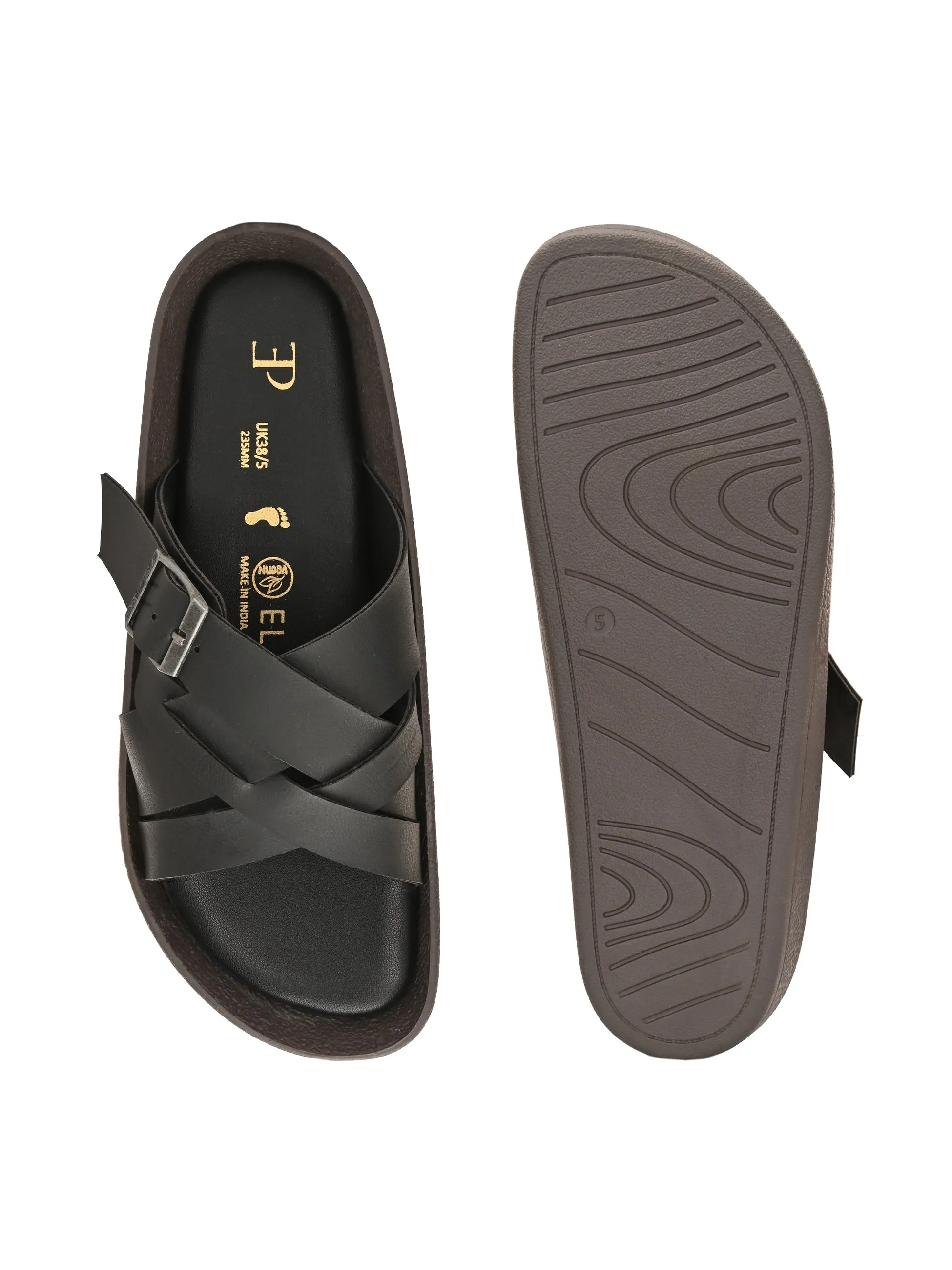 Women Open Toe Flats with Buckles
